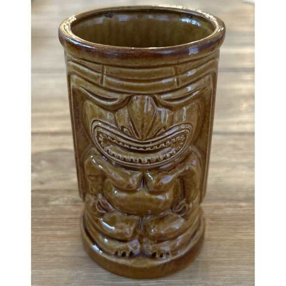 Set of 2 Tiki Mugs Vintage Orchids of Hawaii Made in Japan Brown 12 oz  R-91 - Picture 2 of 4